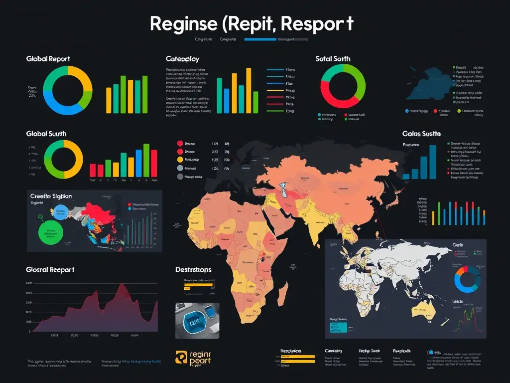 A detailed report with charts, graphs, and maps of a specific region in the Global South, illustrating the Deep-Dive Playbook service.